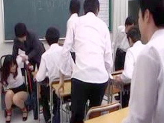 Japanese Schoolteacher's Fiery Fucksession with Asian Students in Tokyo XXX Classroom.