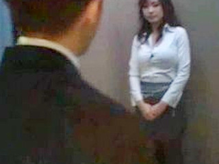 Fucking a Stalker's Oriental Porn Video in an Elevator